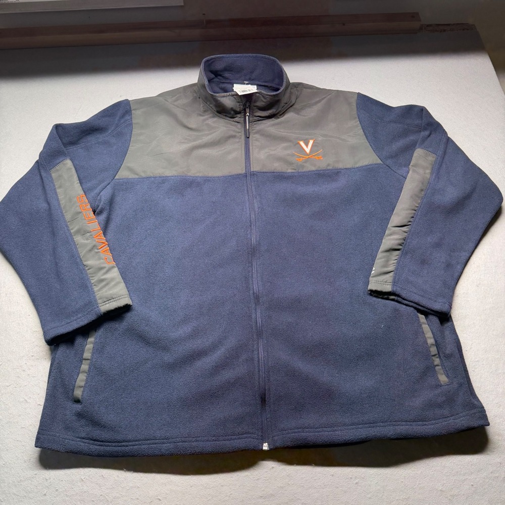 NWT Champion Jacket Mens 2XL Blue Virginia Cavaliers Fleece Full Zip CBMWL0HCOS